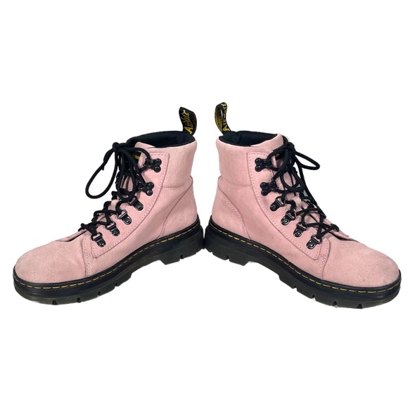 Doc Dr Martens Combs Women's Suede Leather Combat Boots Eur 39 US 8 UK 6 Pink - Picture 4 of 9